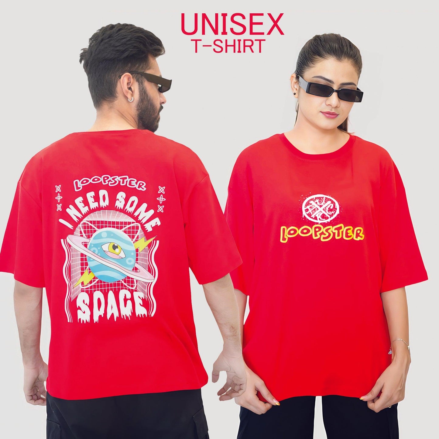 Red Unisex Relaxed Fit T-shirt - Need some Space - Loopster