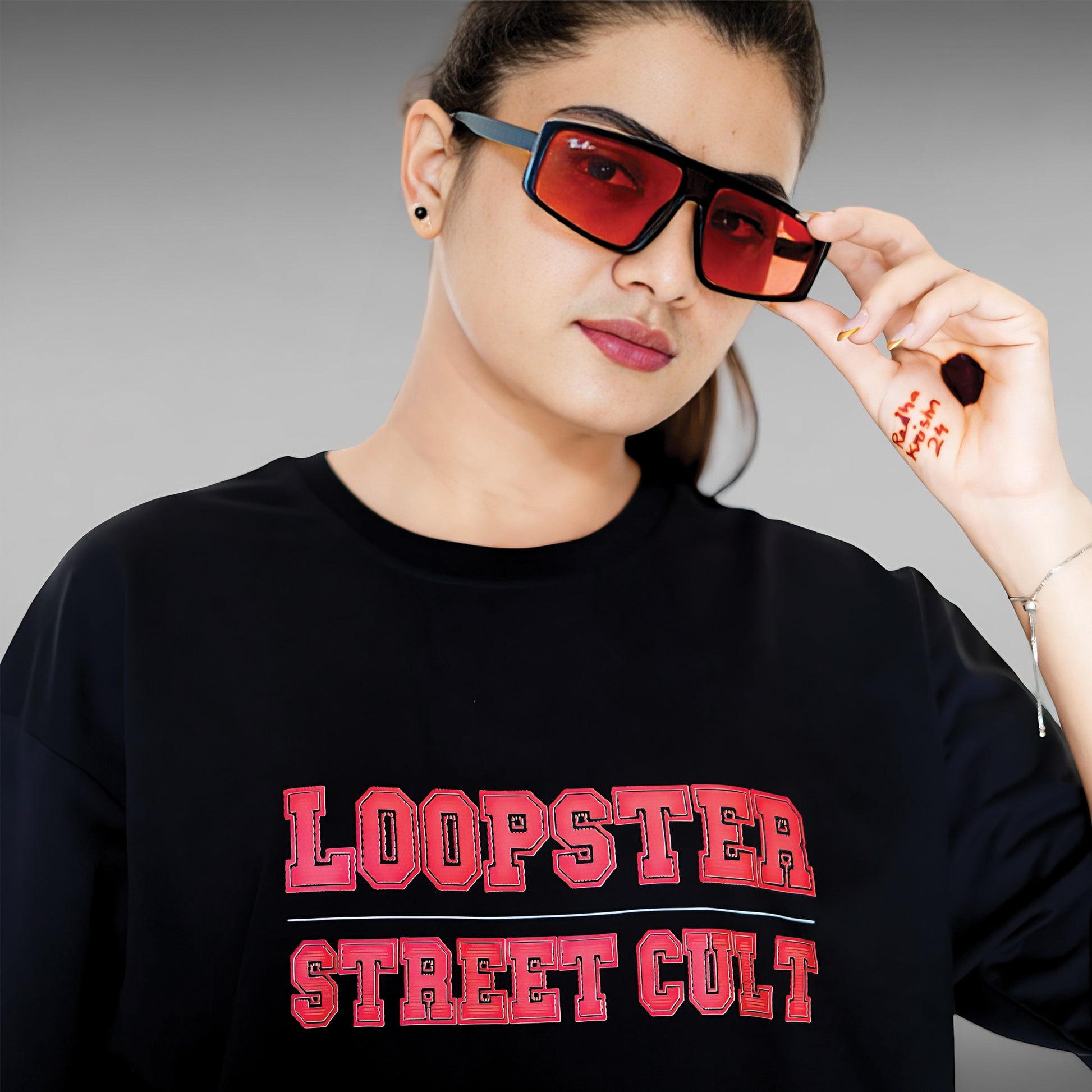 Black Premium Relaxed Fit Street Cult T-shirt (230 GSM) - Loopster
