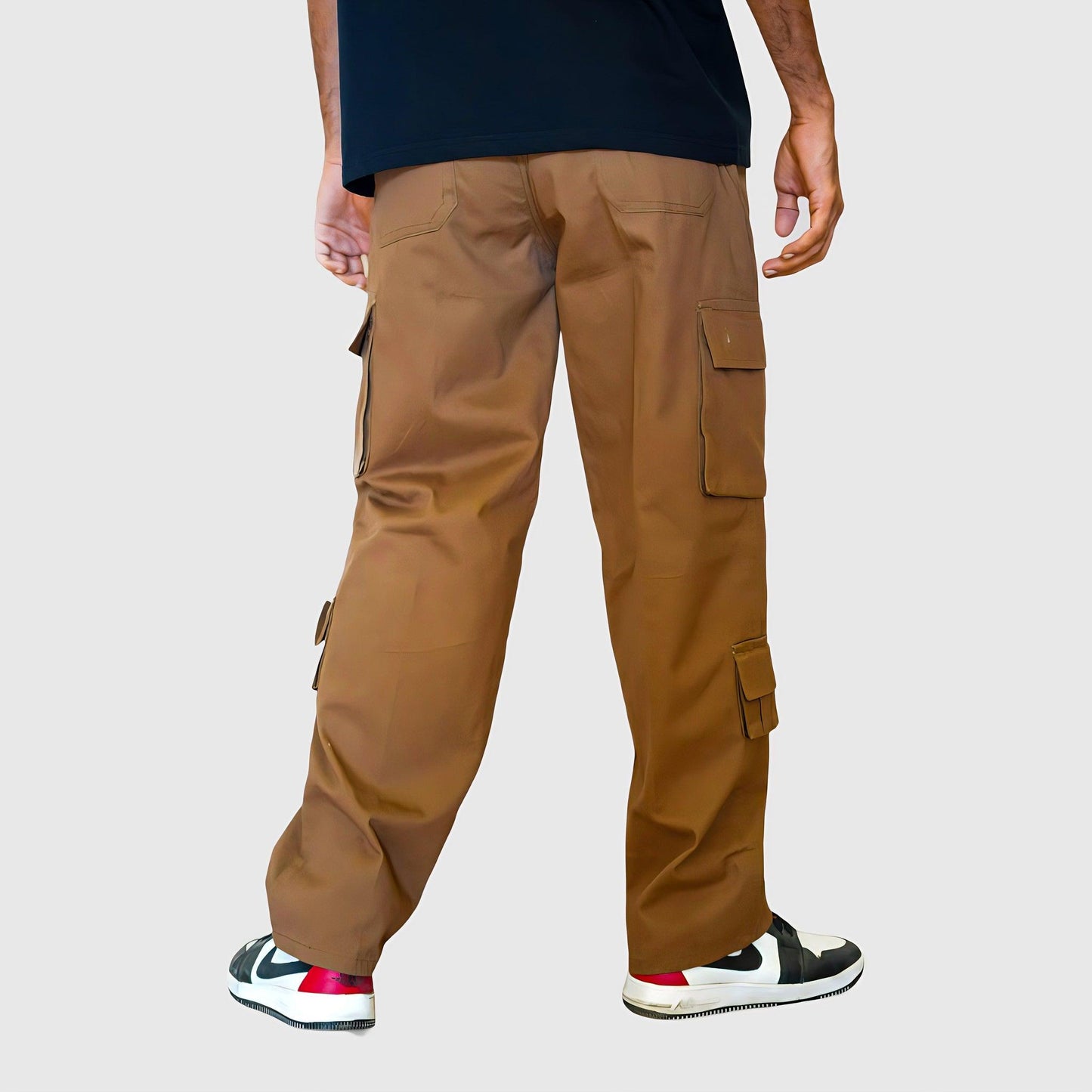 Brown Unisex Relaxed Fit Cargo 8 pockets - Loopster