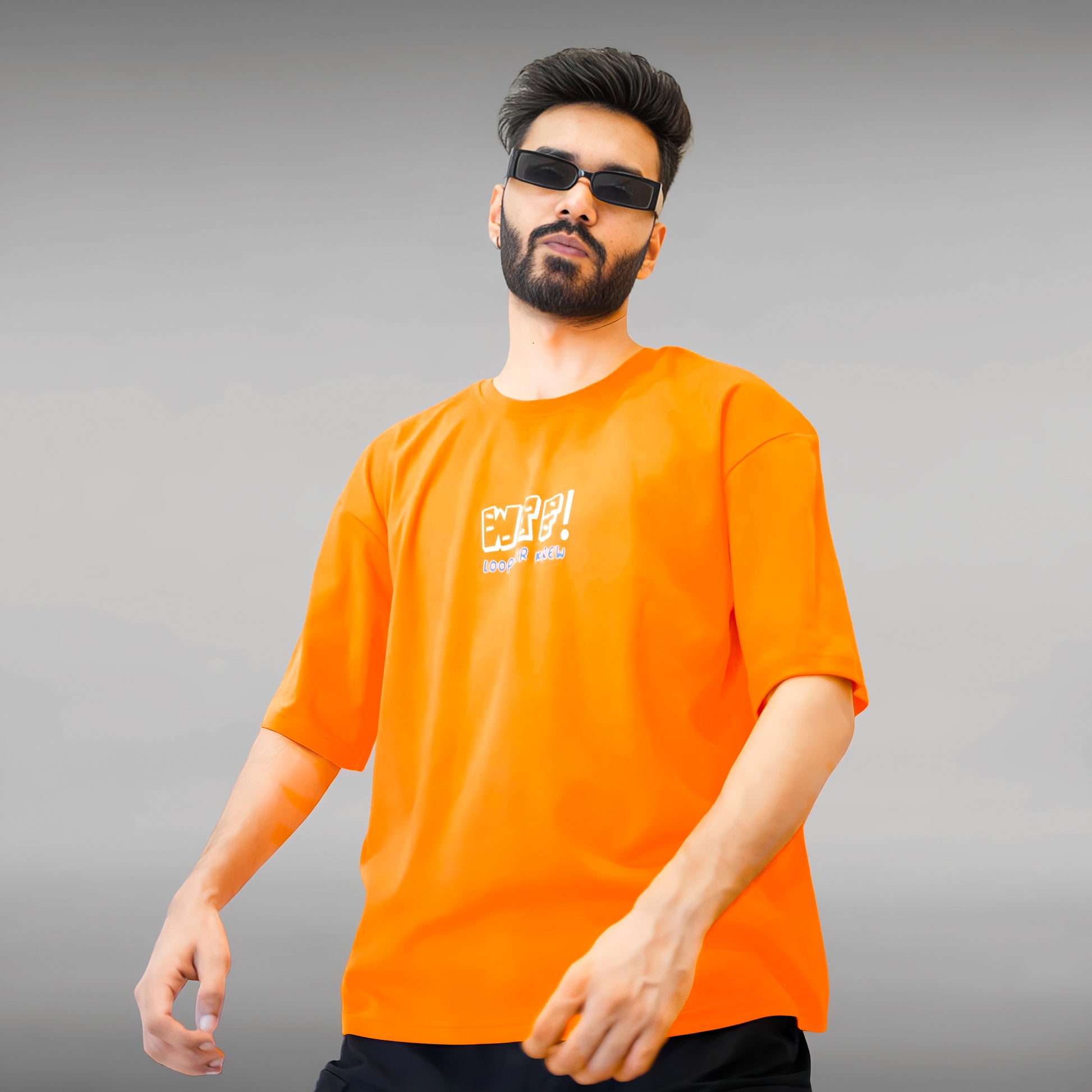 Orange Urban Krew Relaxed Fit Unisex T-shirt - Loopster