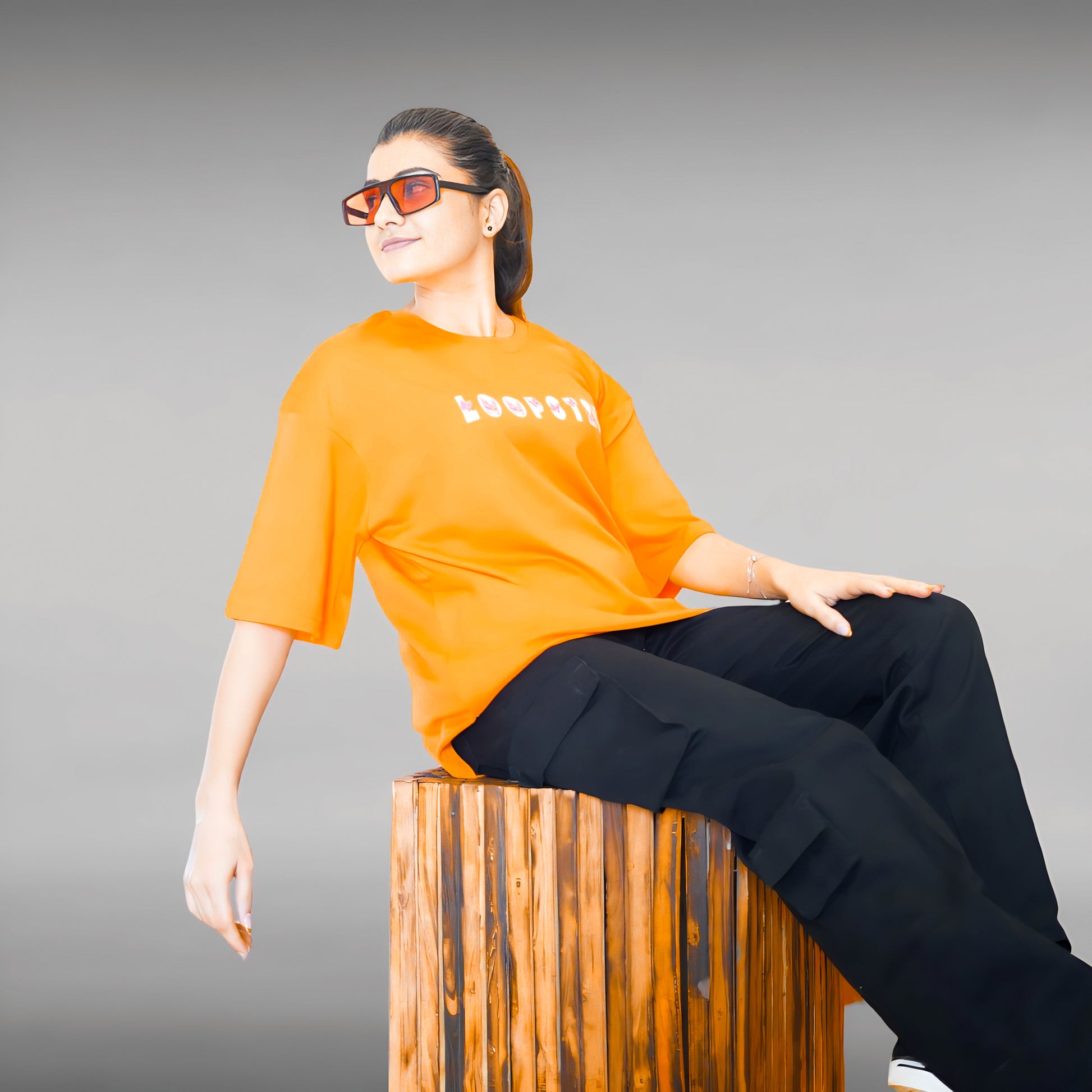 Orange Relaxed Fit Unisex Butterfly T-shirt - Loopster