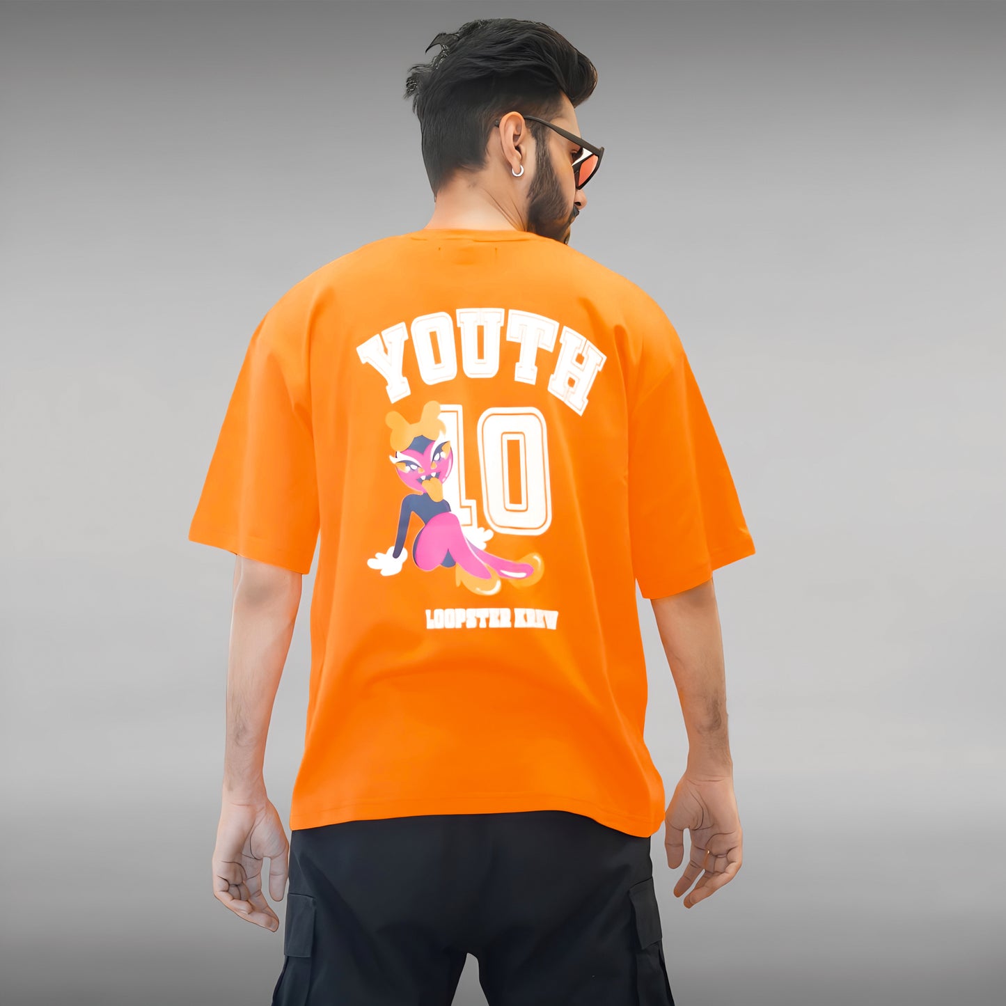 Orange Unisex Youth 10 Relaxed Fit T-shirt - Loopster