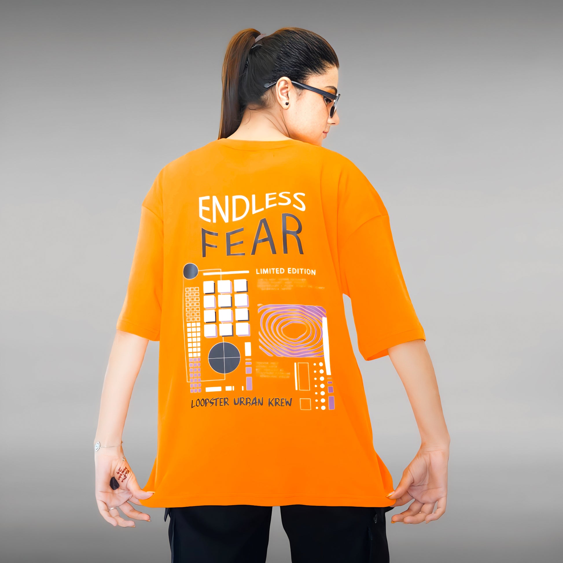 Orange Endless Fear Relaxed Fit Unisex T-shirt - Loopster
