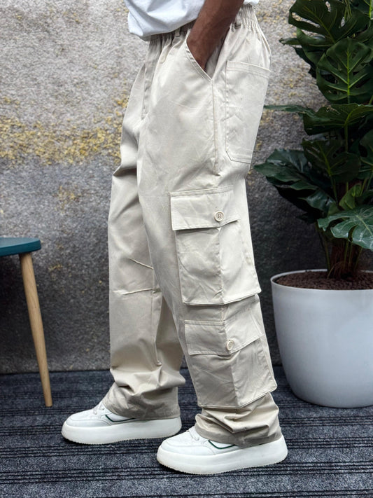 Beige Unisex Cargo 8 pockets