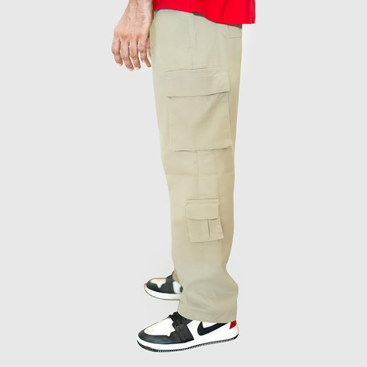 Spring Winter Khaki Cargo Pants Unisex Multi Pocket Casual Baggy Trouser - Loopster
