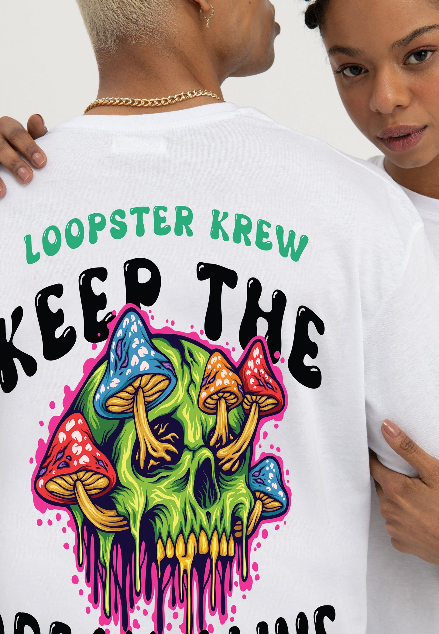 White Loopster Krew Relaxed Fit Tshirt