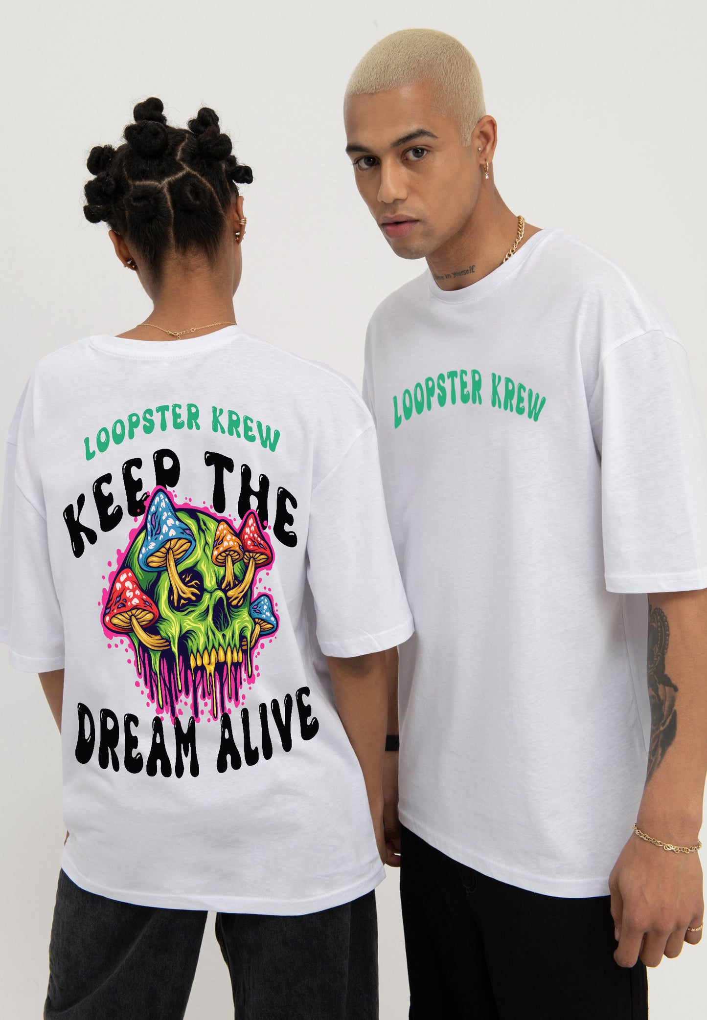 White Loopster Krew Relaxed Fit Tshirt