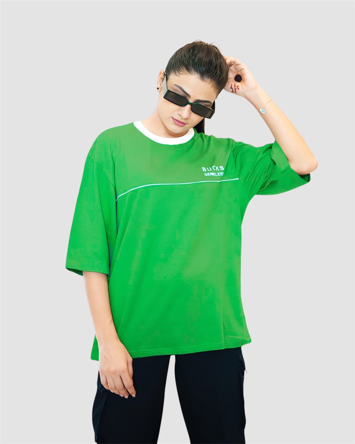 LOOPSTER'S Unisex Green Relaxed Fit T-shirt