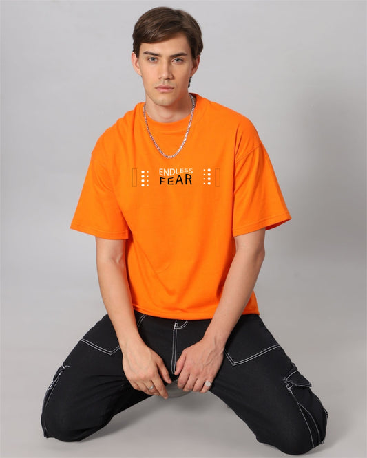 Orange Endless Fear Relaxed Fit Unisex T-shirt