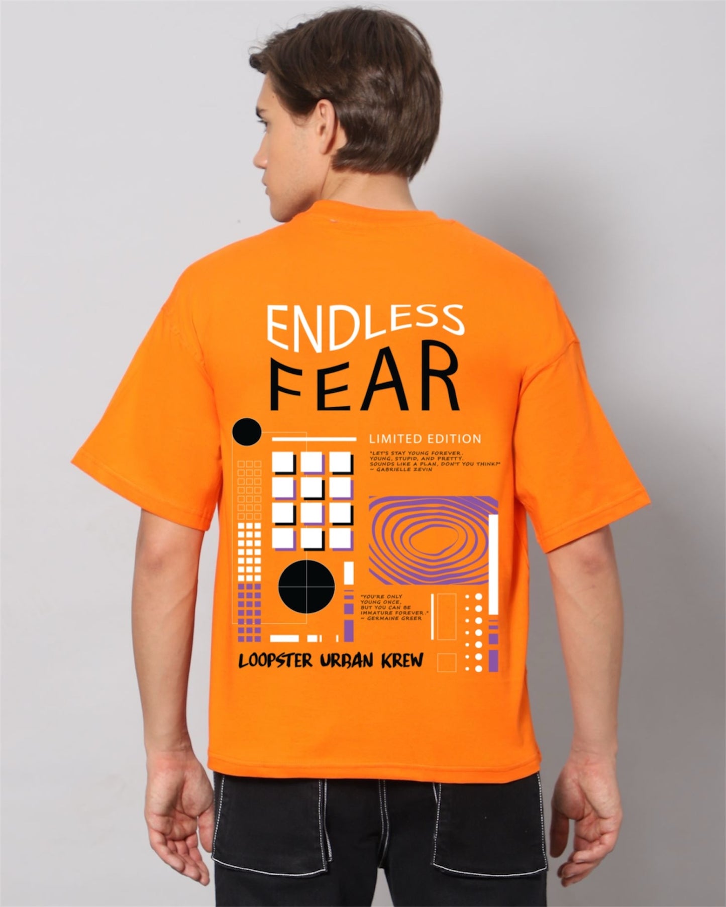 Orange Endless Fear Relaxed Fit Unisex T-shirt