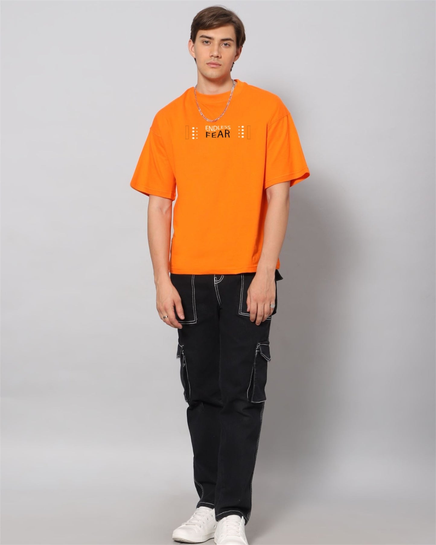 Orange Endless Fear Relaxed Fit Unisex T-shirt