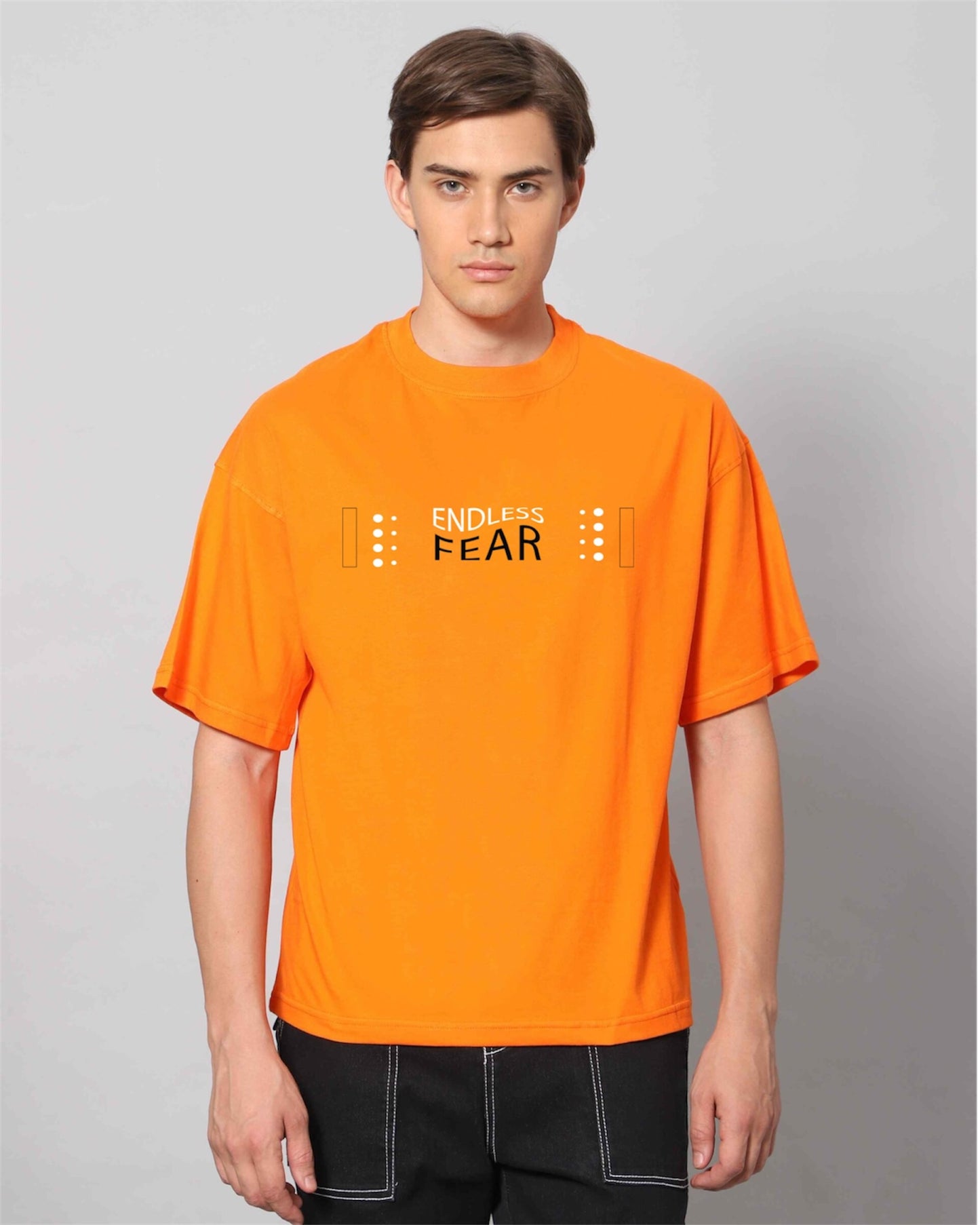 Orange Endless Fear Relaxed Fit Unisex T-shirt