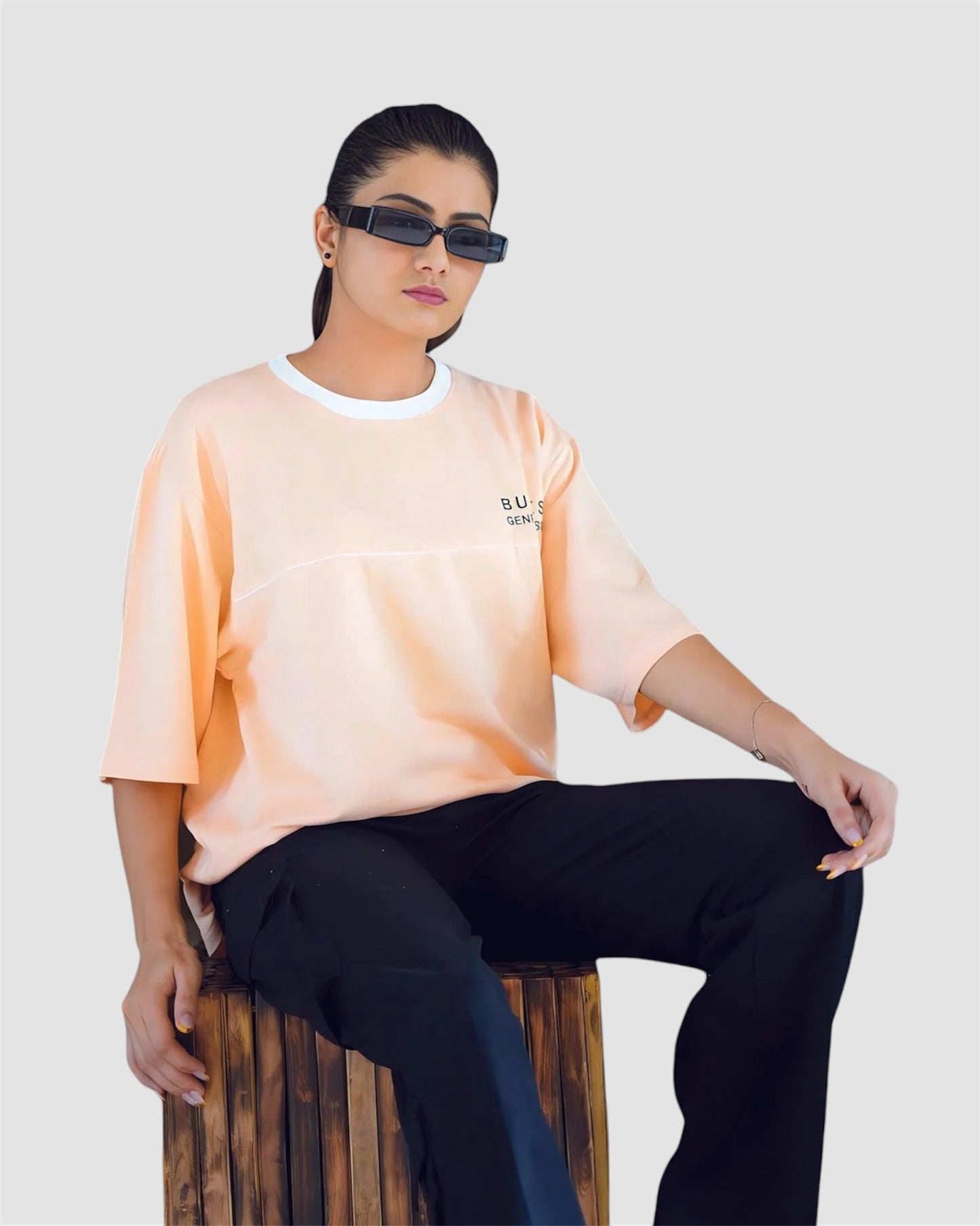 LOOPSTER'S Peach Relaxed Fit T-shirt