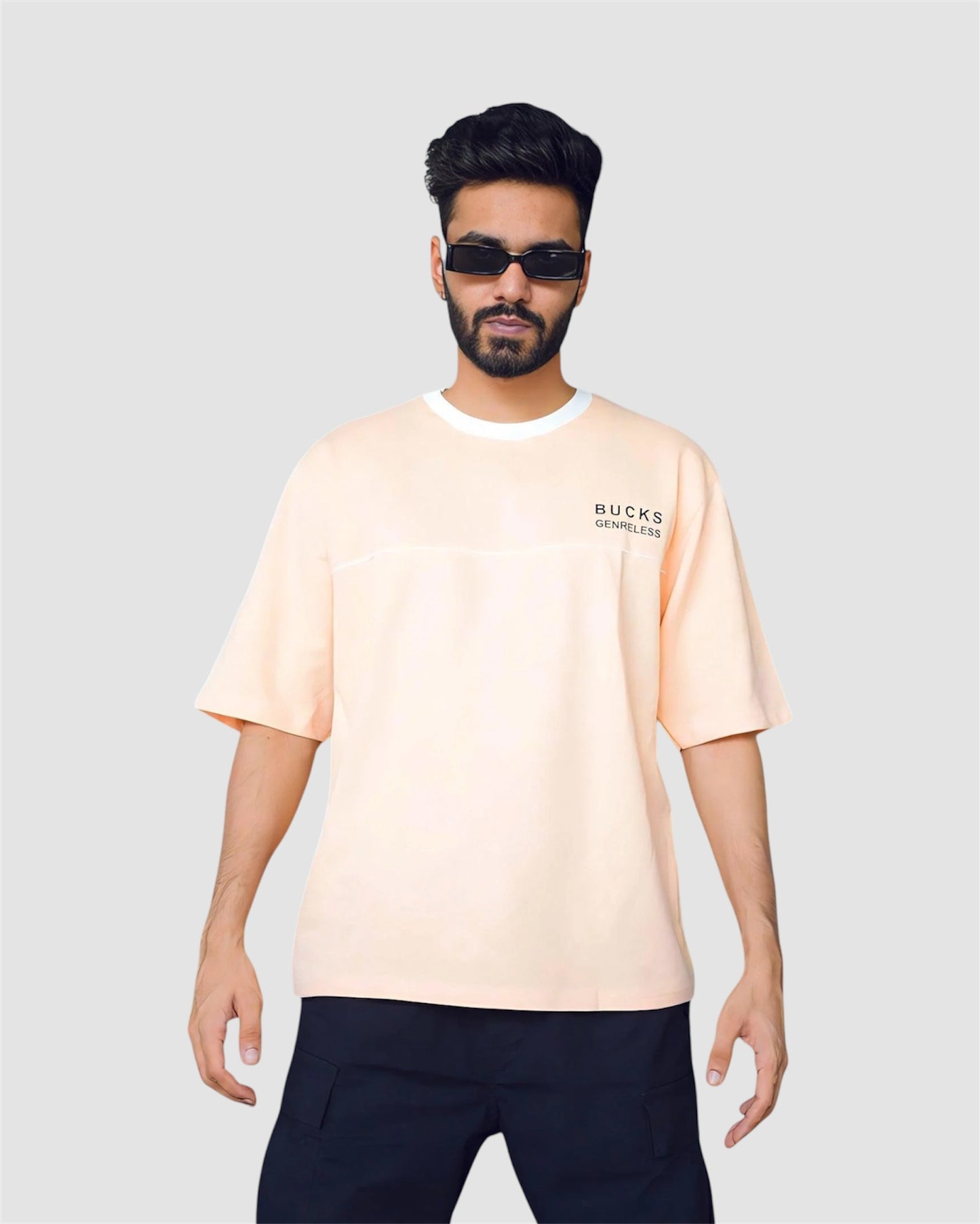 LOOPSTER'S Peach Relaxed Fit T-shirt