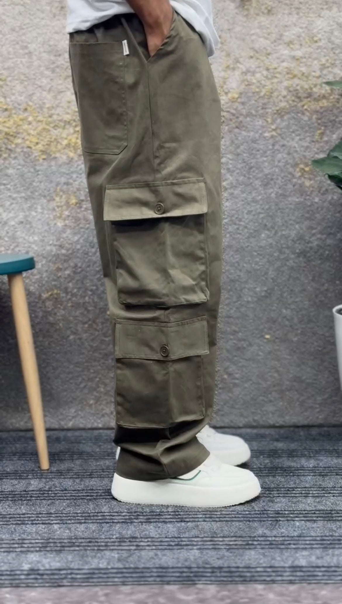 Olive Green Unisex Cargo Pants