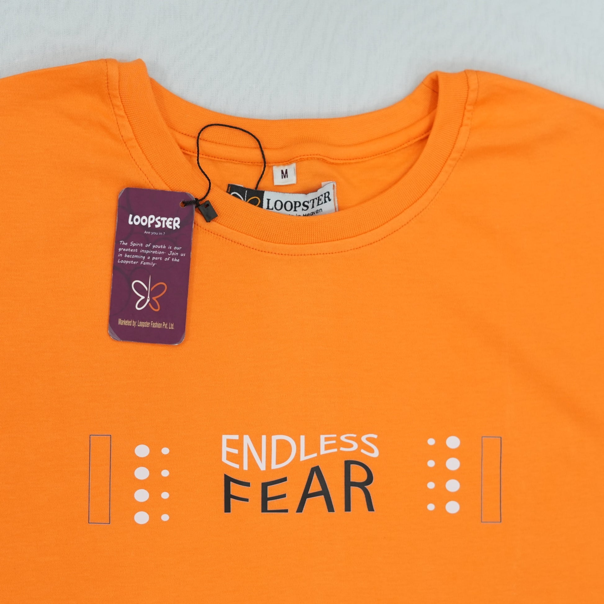 Orange Endless Fear Relaxed Fit Unisex T-shirt - Loopster