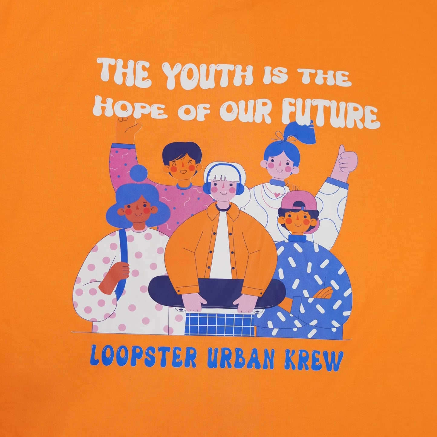 Orange Urban Krew Relaxed Fit Unisex T-shirt - Loopster