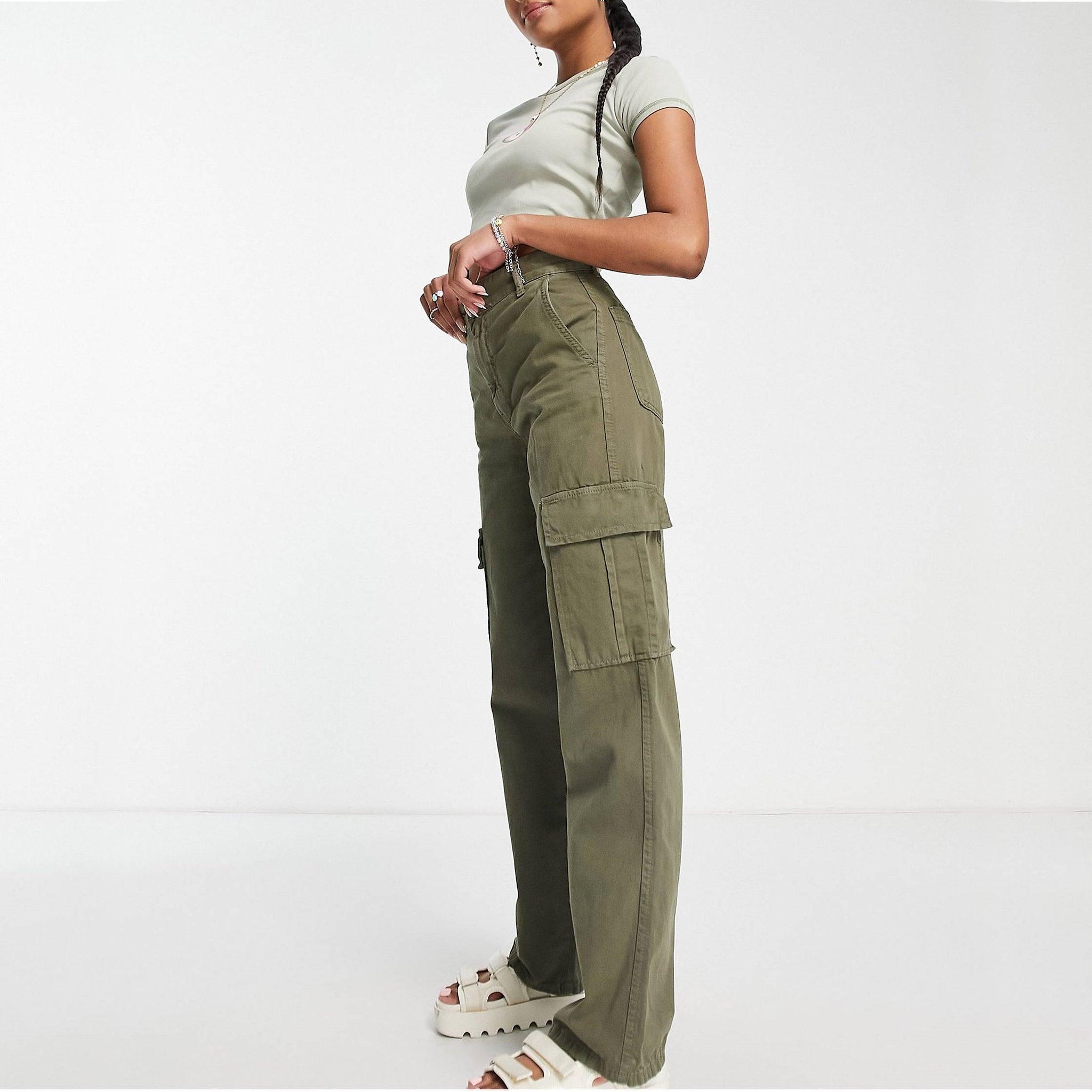 Amazon.com: Cargo Pants Women Casual Loose, Women's Baggy Wide Leg Trousers  Casual Elastic Waist Beach Pants for Daily Wearing (Z01-Khaki, XL) :  Clothing, Shoes & Jewelry