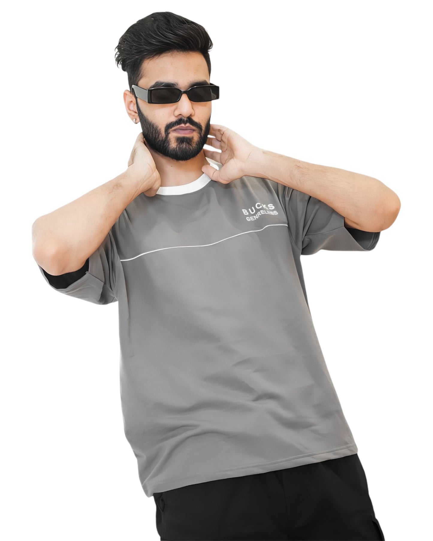 LOOPSTER'S Grey Relaxed Fit T-shirt