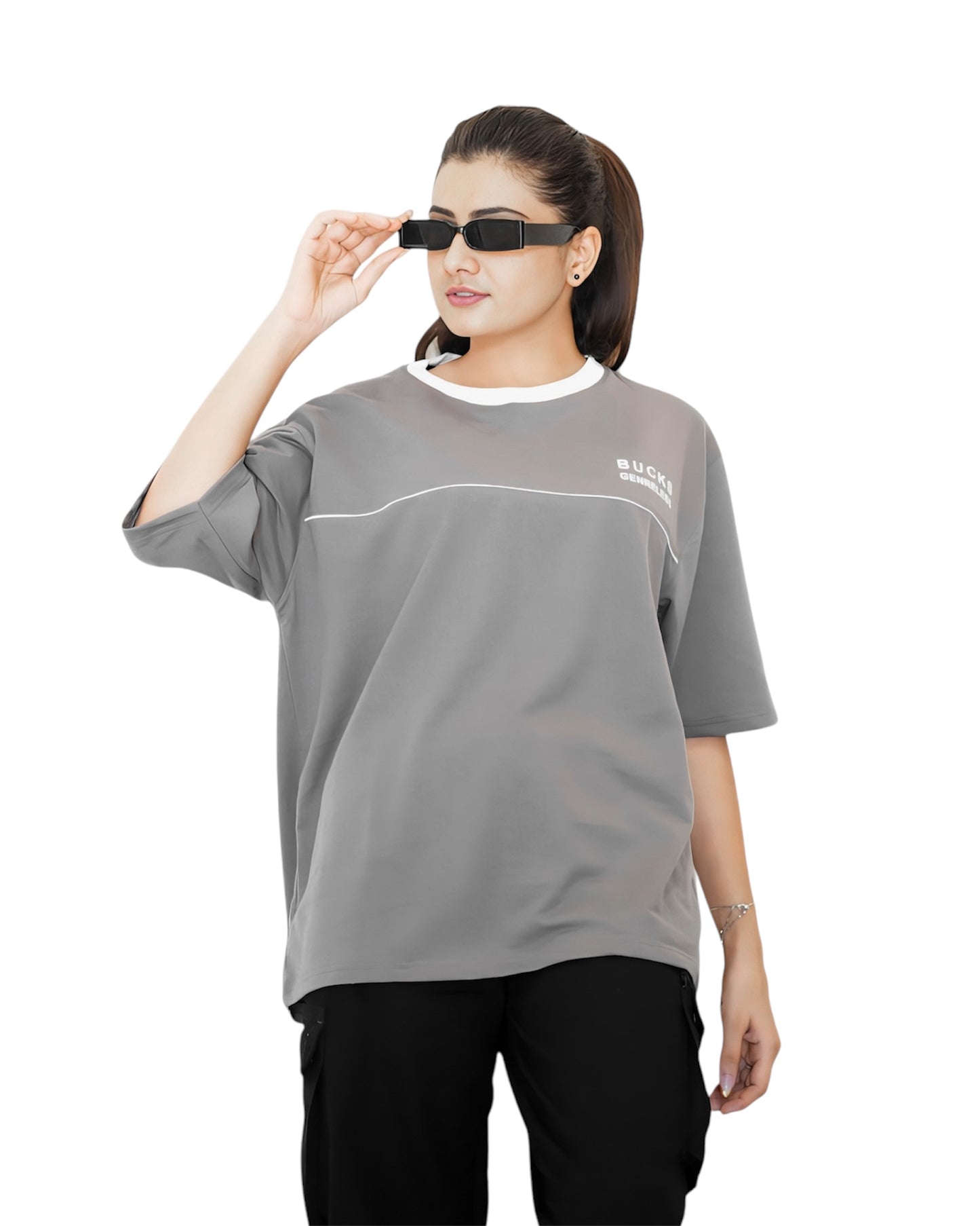 LOOPSTER'S Grey Relaxed Fit T-shirt