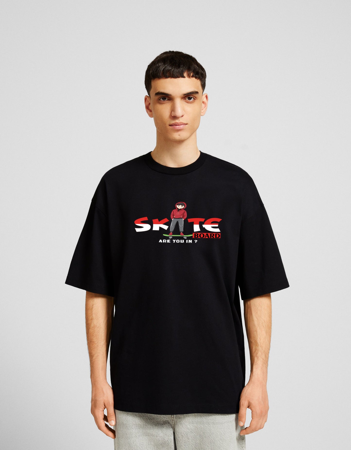 Black Premium Unisex Relaxed Fit Skate T-shirt