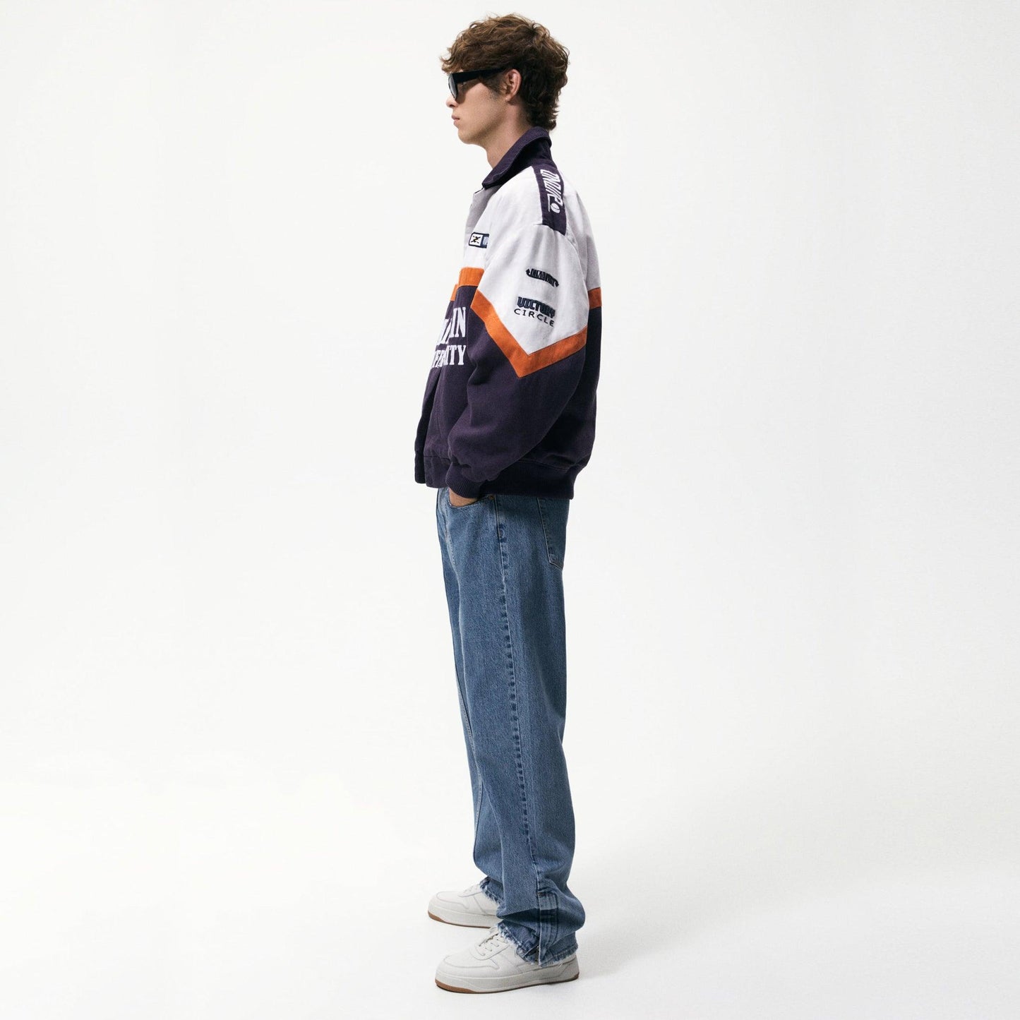 LOOPSTER BOMBER BAGGY JACKET WITH PATCHES - MULTICOLOURED - Loopster