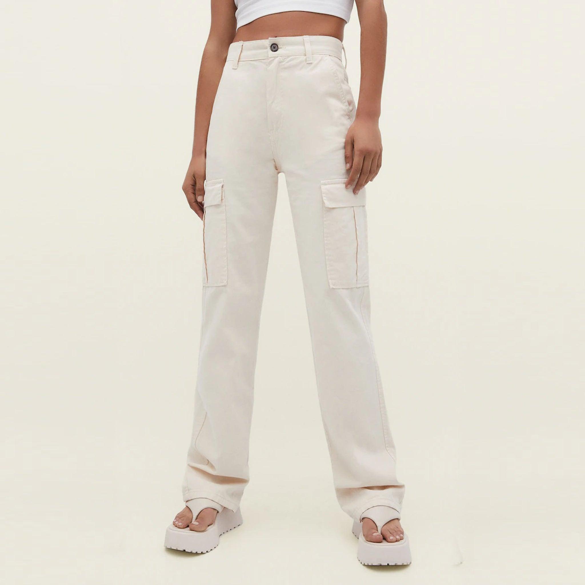 Canvas Cargo Pants - White - Ladies | H&M US
